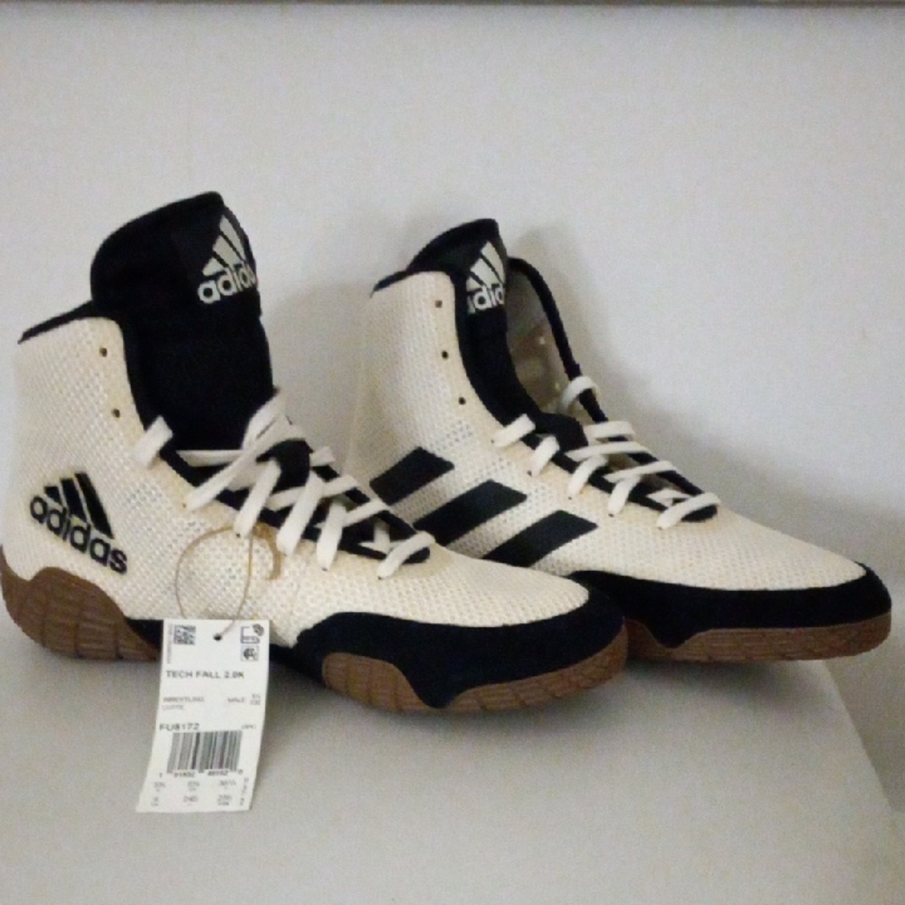 Adidas Boy's Cream and Black Athletic Shoes
